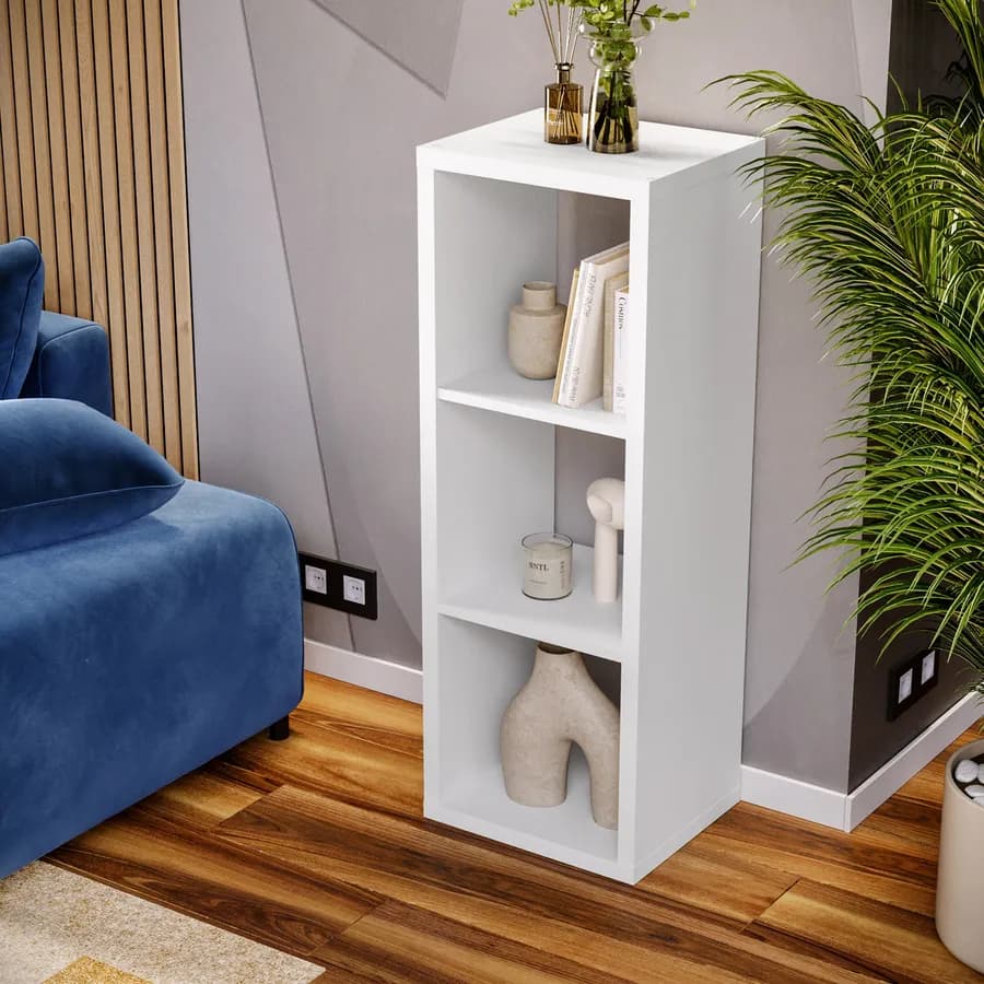 Libreria modulare 38x108h cm con 3 vani bianco - Tactik
