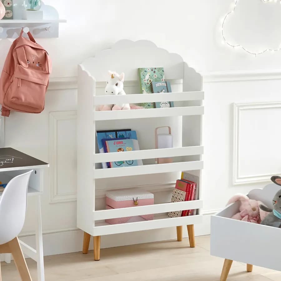 Libreria nuvola per bambini 58x100h cm in legno bianco - Nuvy