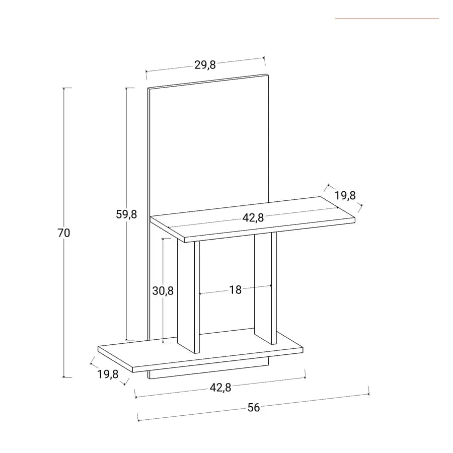 Libreria sospesa 56x70h cm effetto noce - Eldora
