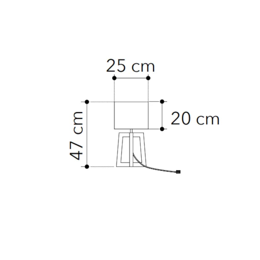 Lampada da appoggio 47 h cm in legno naturale e paralume in tessuto
