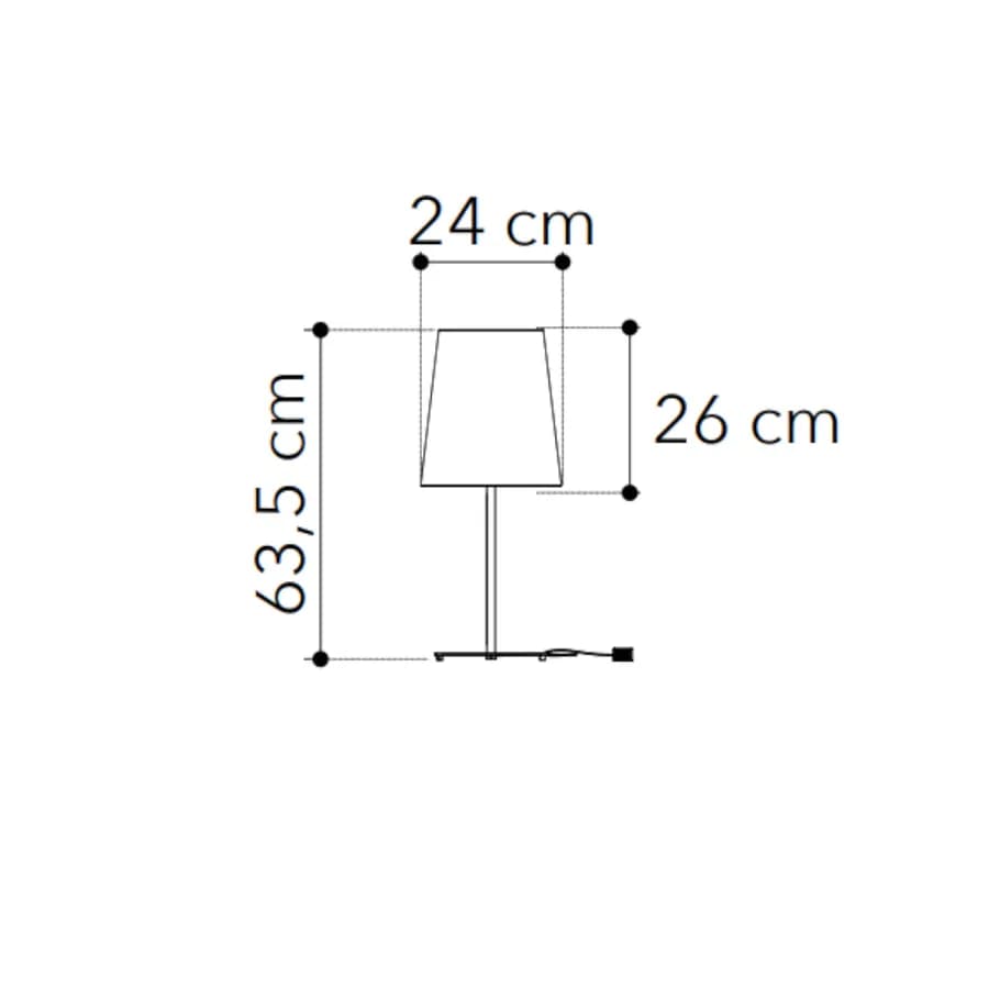 Lume 63,5 cm in metallo bianco e paralume in tessuto