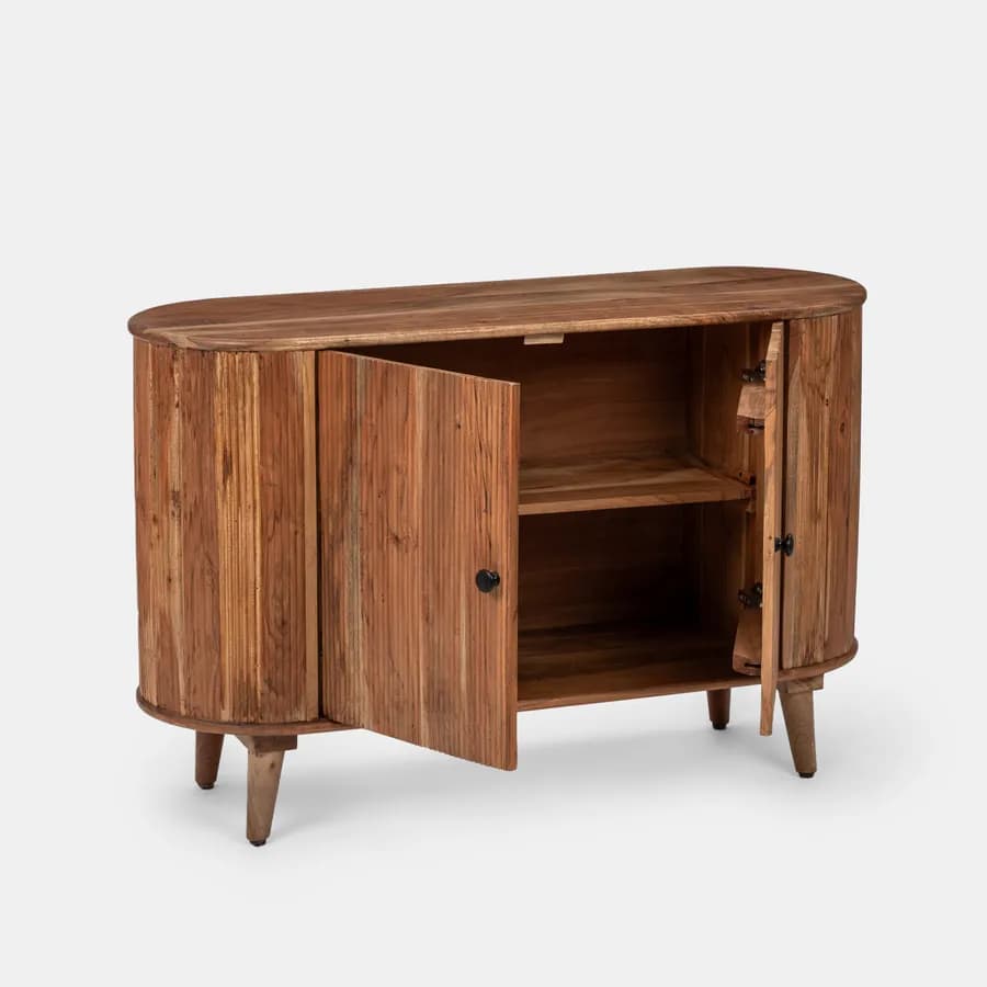 Madia 118x75h cm in legno di acacia cannettato con due ante - Reed