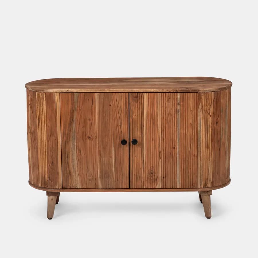 Madia 118x75h cm in legno di acacia cannettato con due ante - Reed