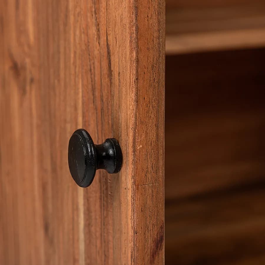 Madia 118x75h cm in legno di acacia cannettato con due ante - Reed