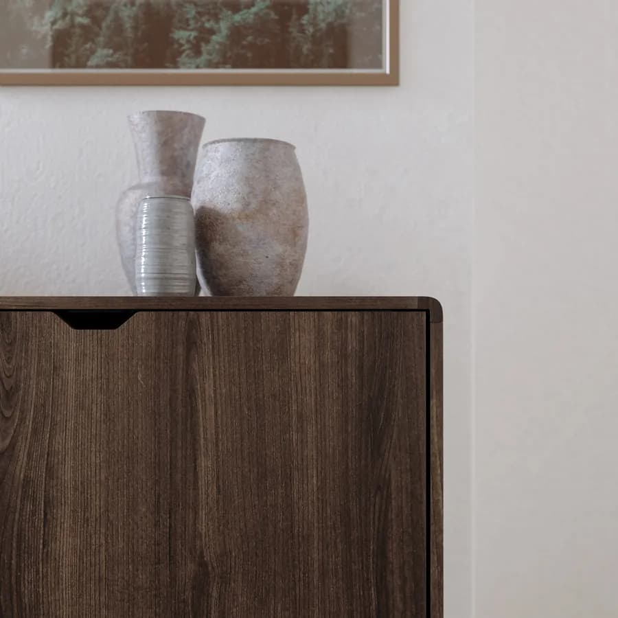 Madia 160x80h cm in legno rovere kover con 2 ante e 3 cassetti - Ember