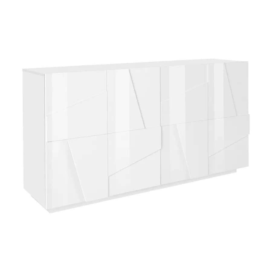 Madia 162,5x86h cm con 4 ante in legno bianco lucido - Sharps