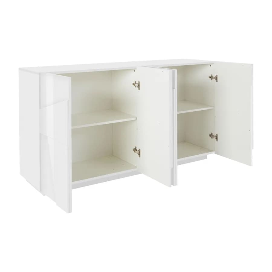Madia 162,5x86h cm con 4 ante in legno bianco lucido - Sharps