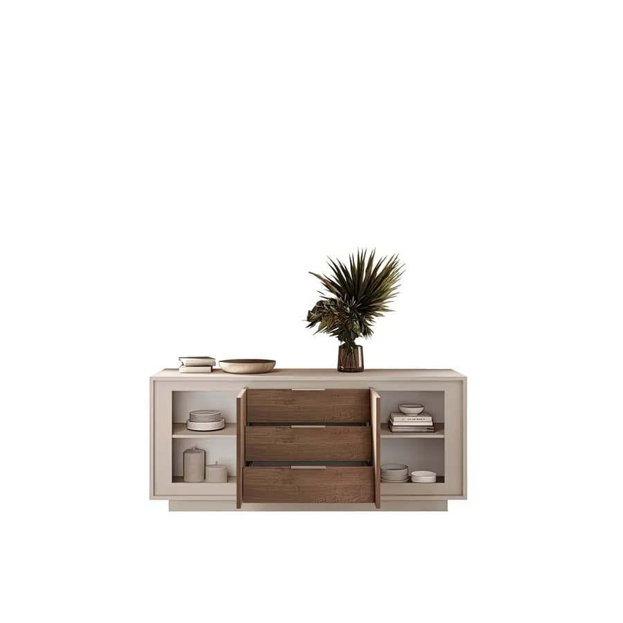 Madia 180x80h cm cashmere opaco con 2 ante e 3 cassetti mercure - Moen