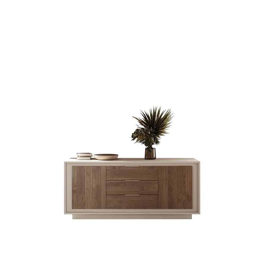 Madia 180x80h cm cashmere opaco con 2 ante e 3 cassetti mercure - Moen