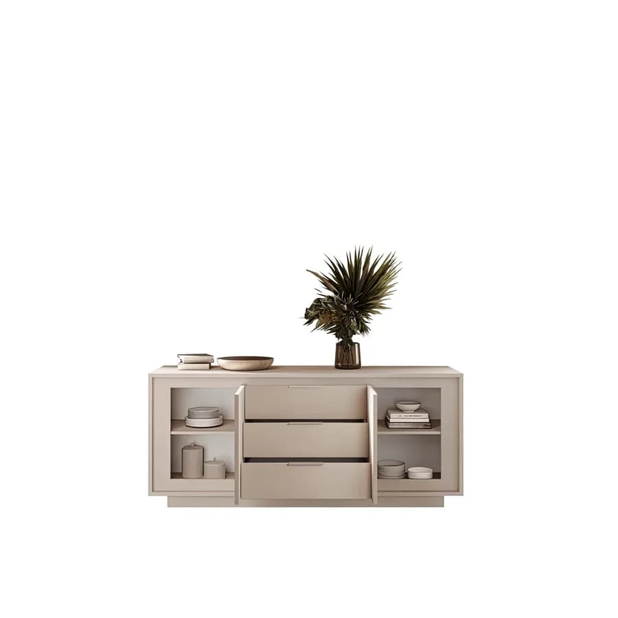 Madia 180x80h cm cashmere opaco con 2 ante e 3 cassetti - Moen