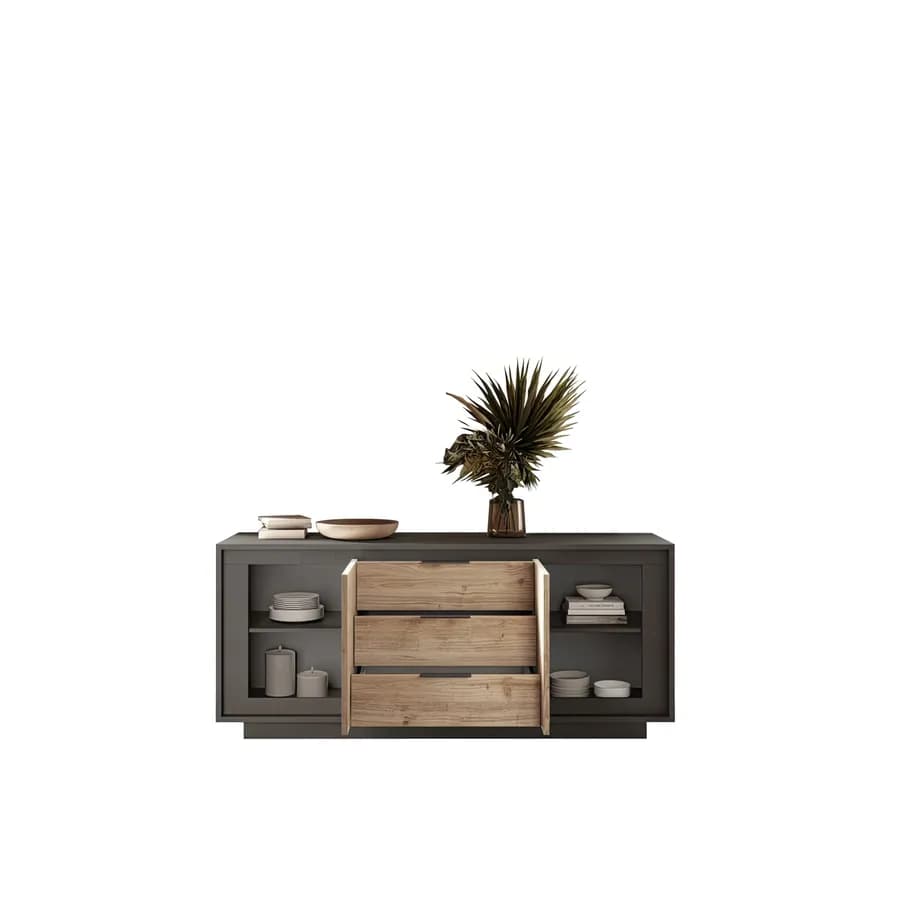Madia 180x80h cm lava con 2 ante e 3 cassetti cadiz - Moen