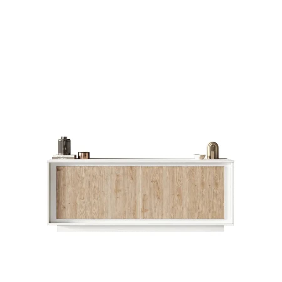 Madia 207x80h cm bianco opaco con 4 ante cadiz - Moen