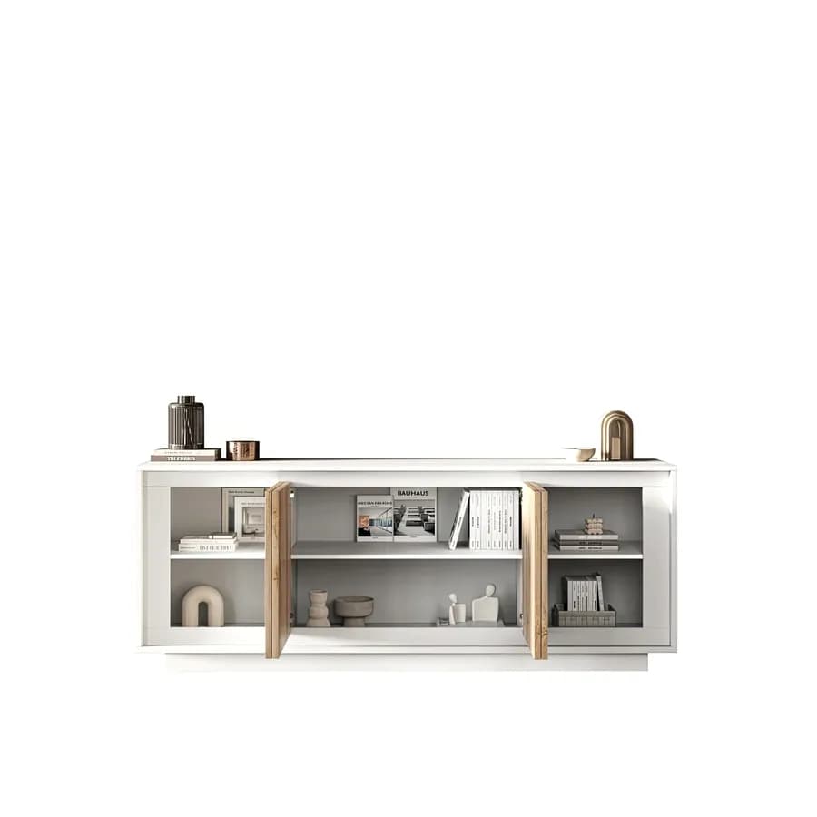 Madia 207x80h cm bianco opaco con 4 ante cadiz - Moen
