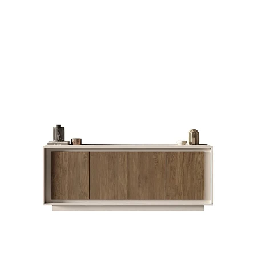 Madia 207x80h cm cashmere opaco con 4 ante mercure - Moen