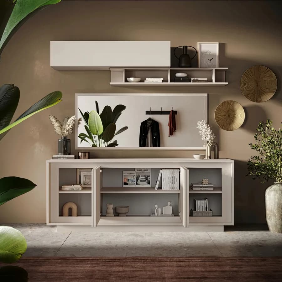 Madia 207x80h cm cashmere opaco con 4 ante - Moen