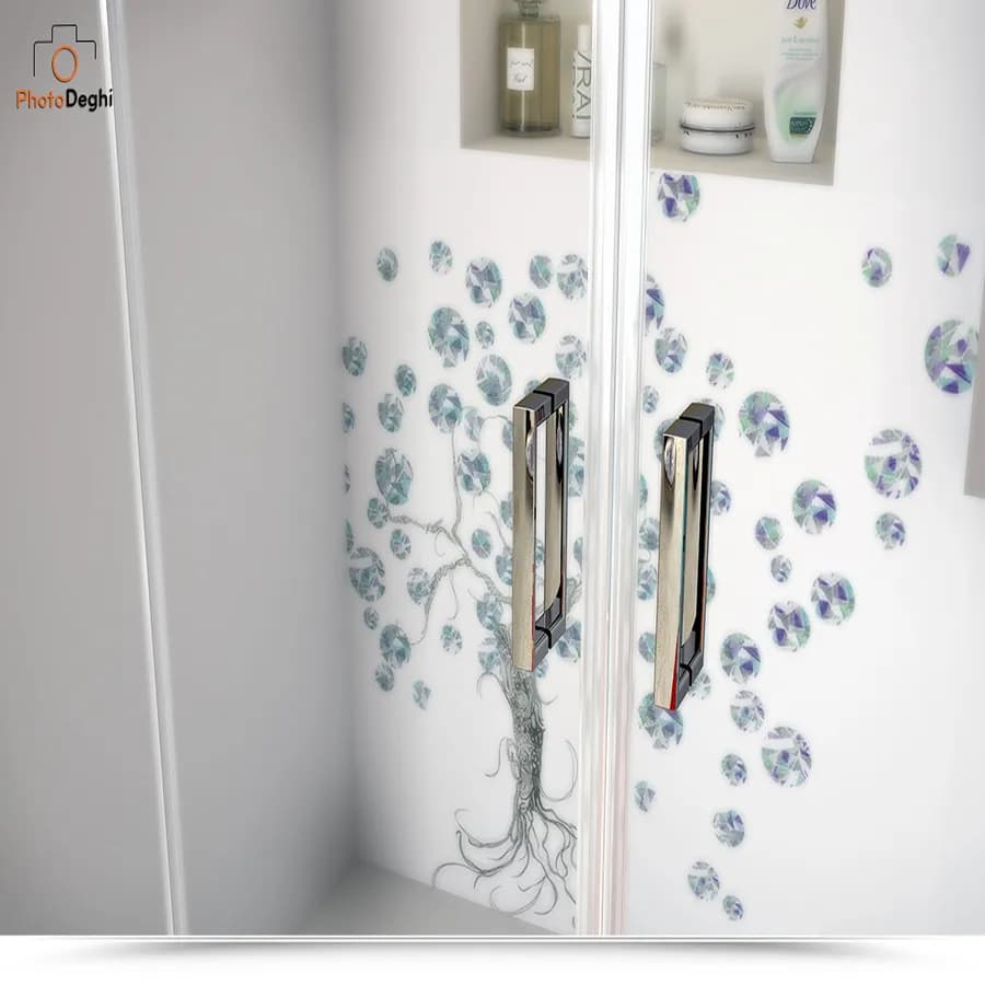 Set maniglie di ricambio squadrate cromato per box doccia - Young