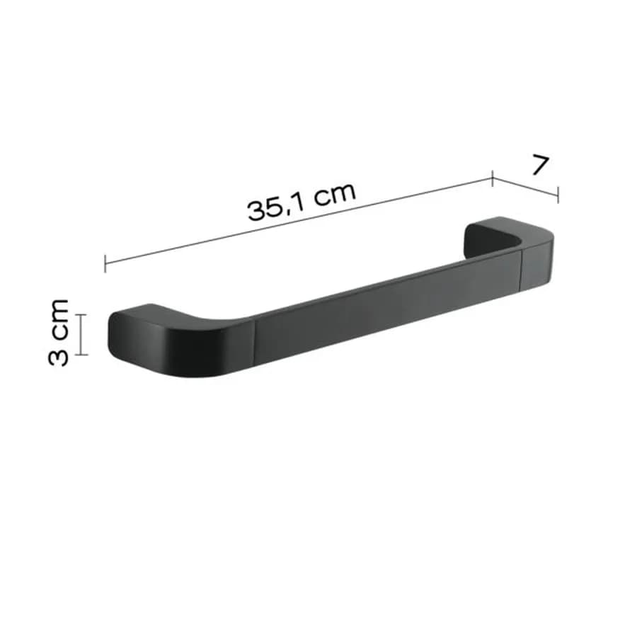 Maniglione di sicurezza 35 cm in acciaio inox e cromall nero - Outline di Gedy