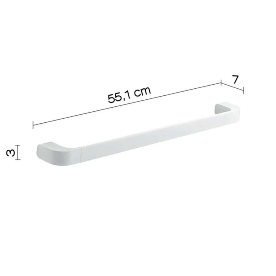 Maniglione di sicurezza 55 cm in acciaio inox e cromall bianco - Outline di Gedy