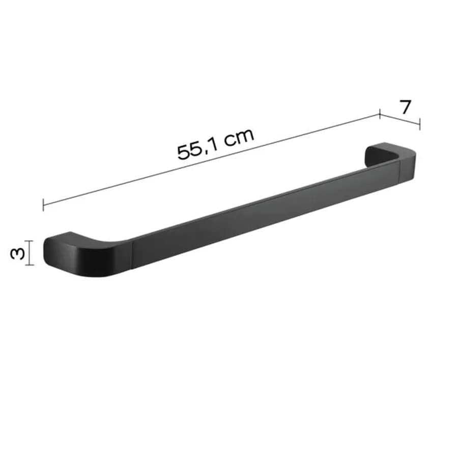 Maniglione di sicurezza 55 cm in acciaio inox e cromall nero - Outline di Gedy