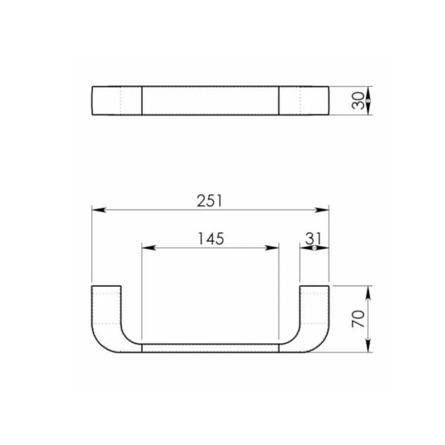 Maniglione di sicurezza 25 cm in acciaio inox e cromall cromo - Outline di Gedy