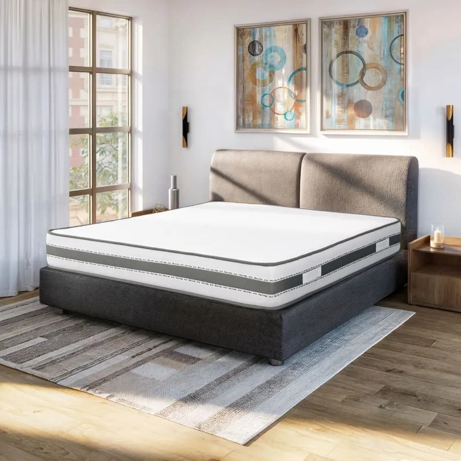 Materasso matrimoniale a molle 160x190 cm antibatterico h 25 cm - Memory Spring