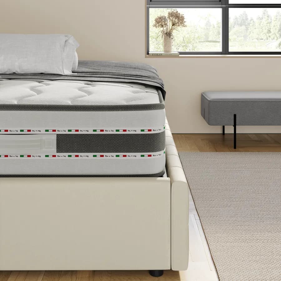 Materasso una piazza e mezza a molle 120x190 cm antibatterico h 25 cm - Memory Spring