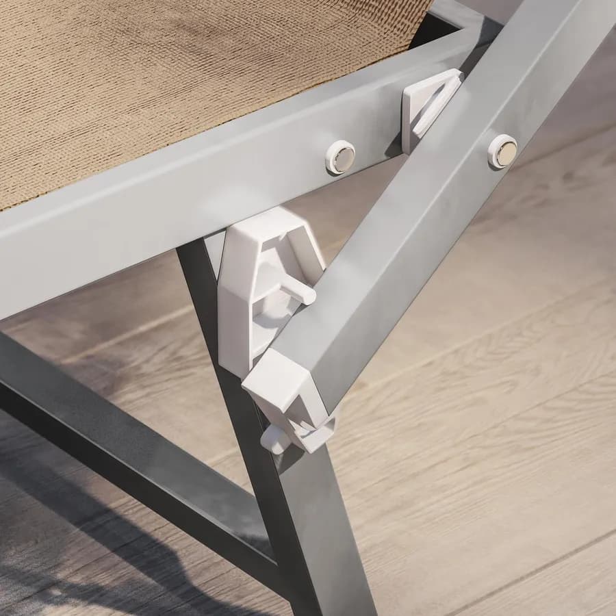 Maxi lettino prendisole in alluminio beige con cuscino - Koko