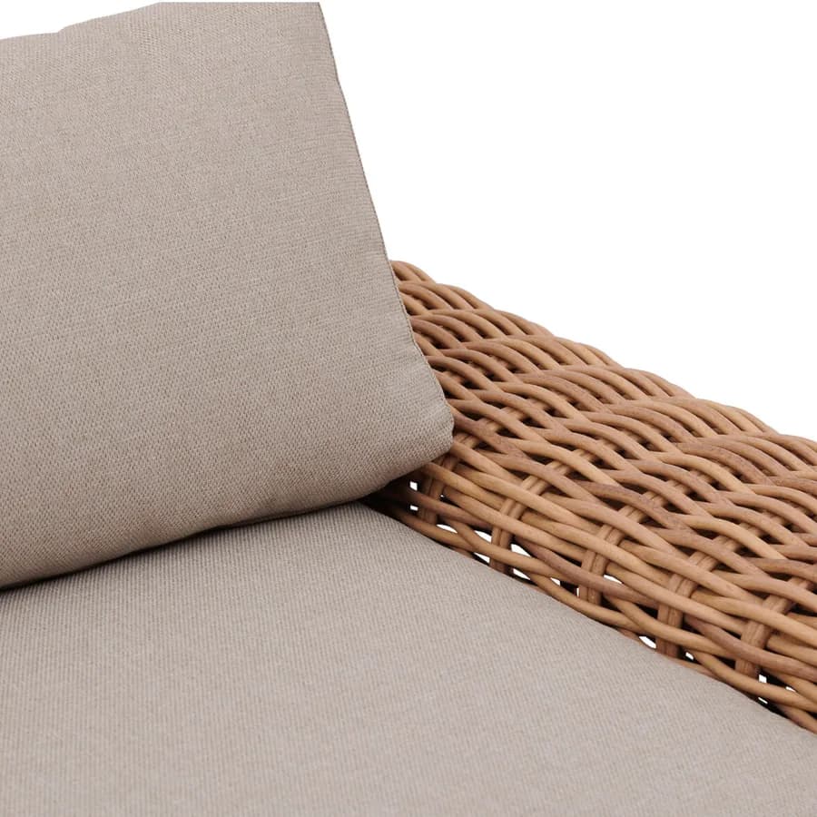 Maxi poltrona da giardino in polyrattan naturale con cuscini - Savern