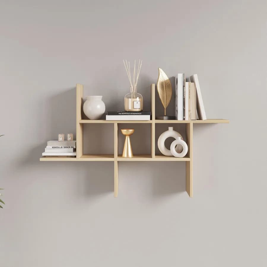 Mensola decorativa 100x18 cm in legno rovere - Tetris