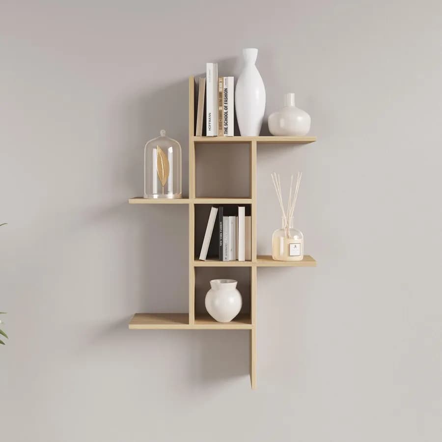 Mensola decorativa 100x18 cm in legno rovere - Tetris