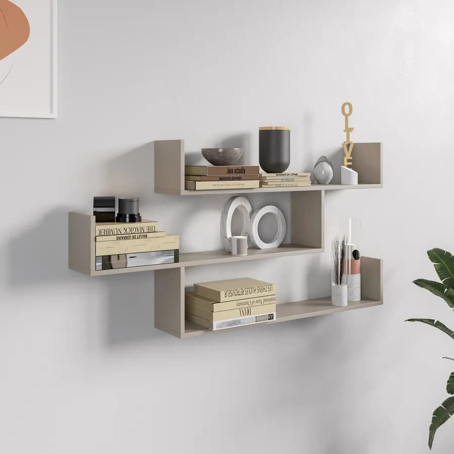 Mensola 120x18 cm in legno cashmere - Tetris