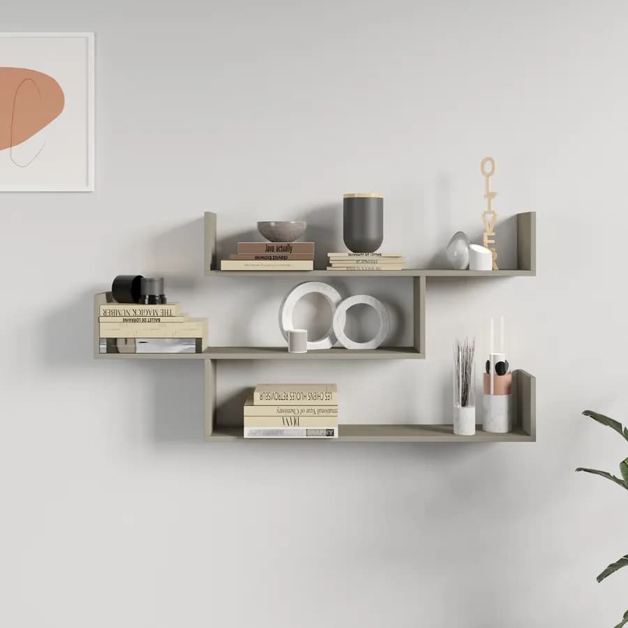 Mensola 120x18 cm in legno tortora - Tetris