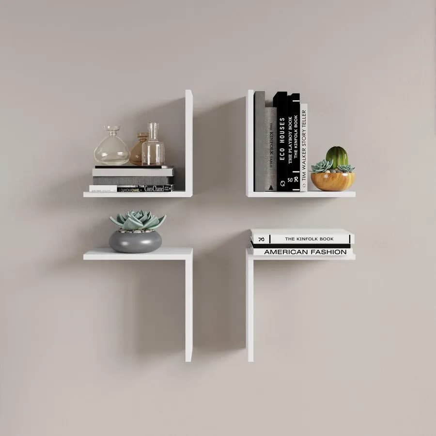 Mensola 30x16 cm in legno bianco - Tetris