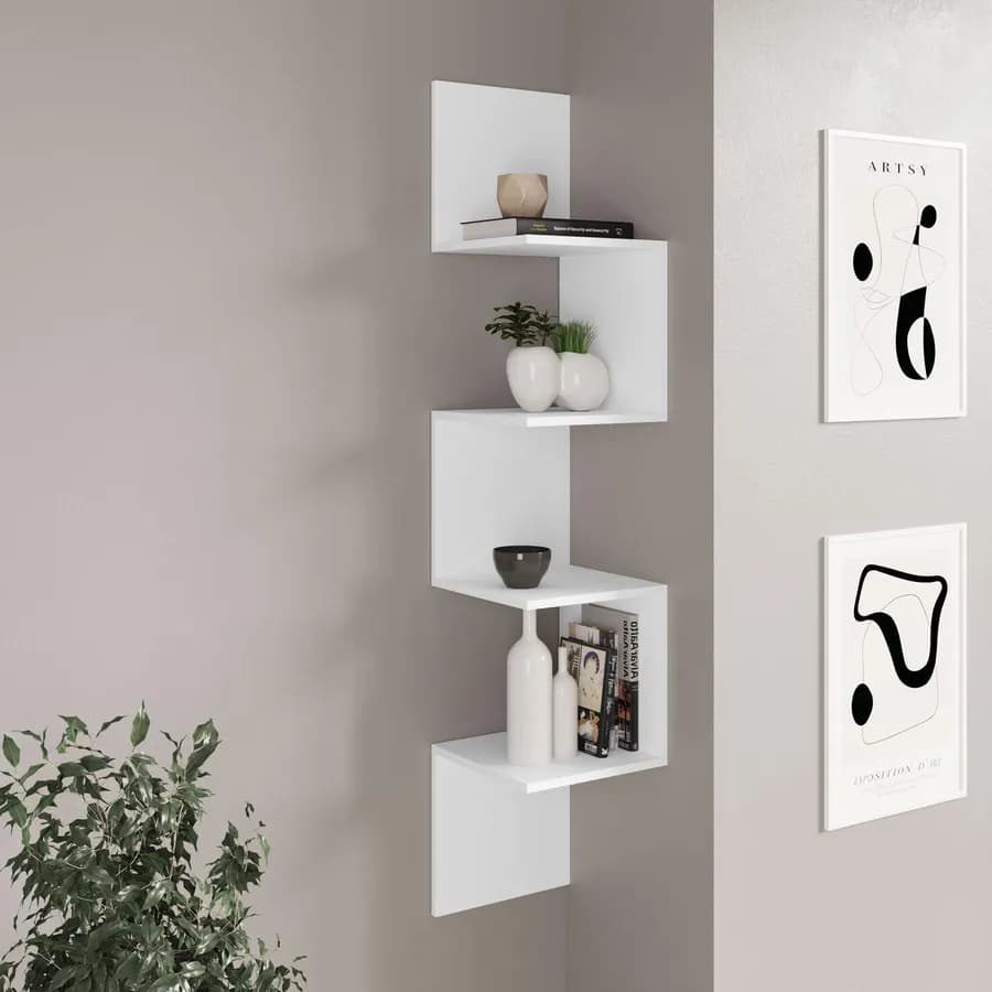 Mensola 30x30 cm in legno bianco - Tetris