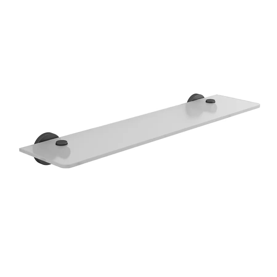 Mensola 52 cm in acciaio inox nero e vetro temperato - Felce di Gedy