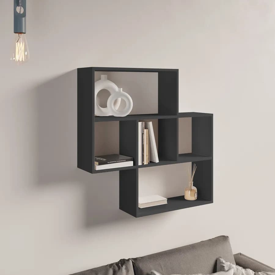 Mensola 85x20 cm in legno antracite - Kantiko
