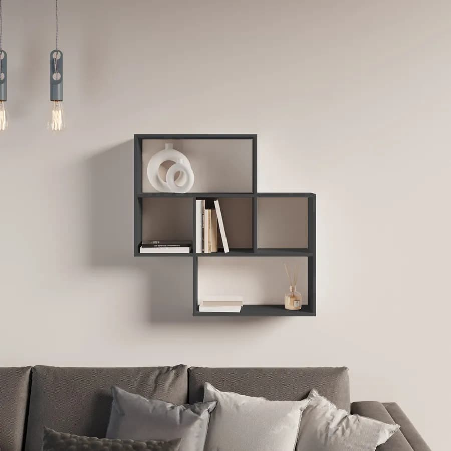 Mensola 85x20 cm in legno antracite - Kantiko