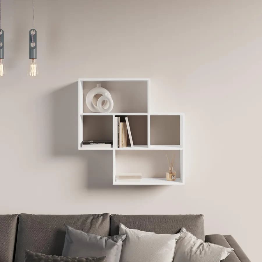 Mensola 86x20 cm in legno bianco - Kantiko