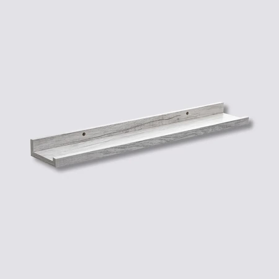 Mensola a muro porta quadri 58 cm in legno effetto rovere grigio