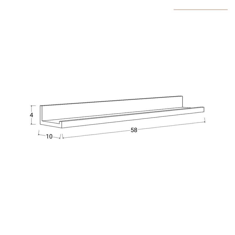 Mensola a muro porta quadri 58 cm in legno effetto rovere grigio