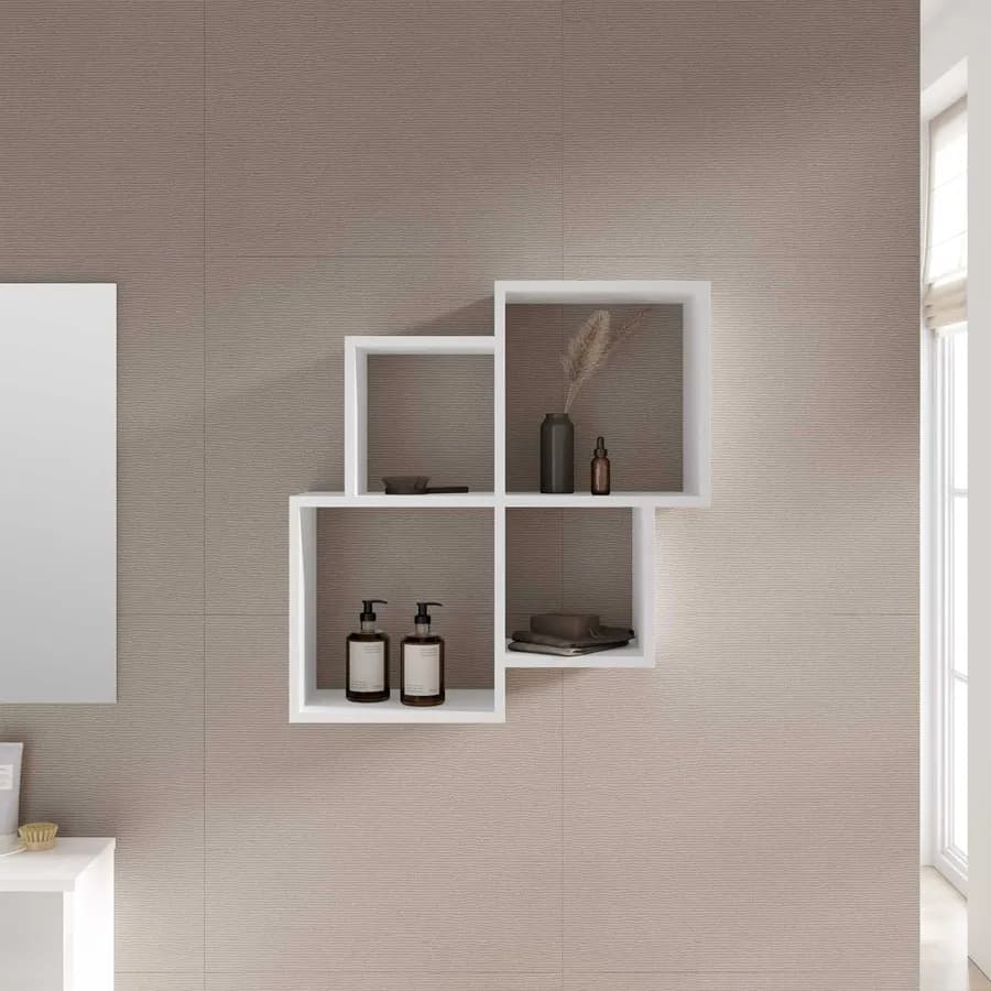 Mensola bagno 70x22 cm in legno bianco - Kantiko