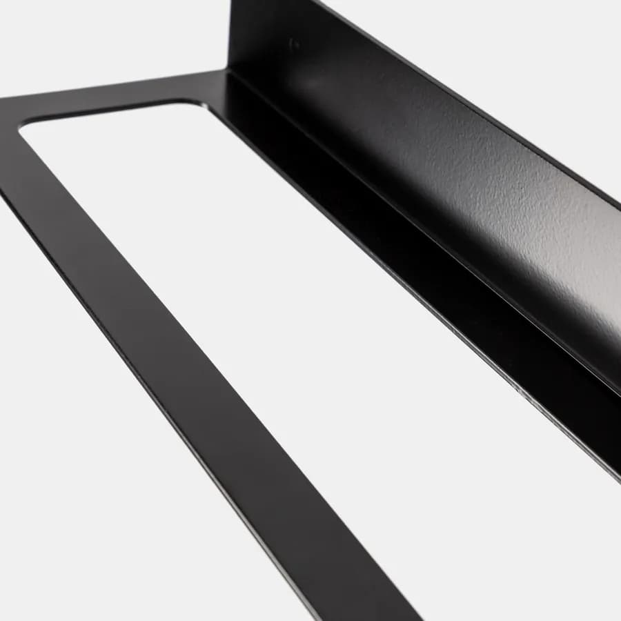 Mensola bagno con portasalviette 63 cm in alluminio nero - Arya