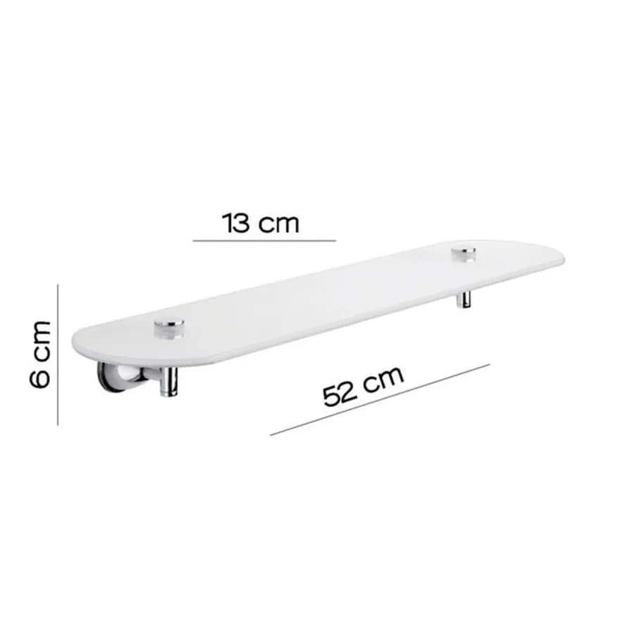 Mensola 55 cm in acciaio inox cromo con piano in vetro temperato - Genziana di Gedy