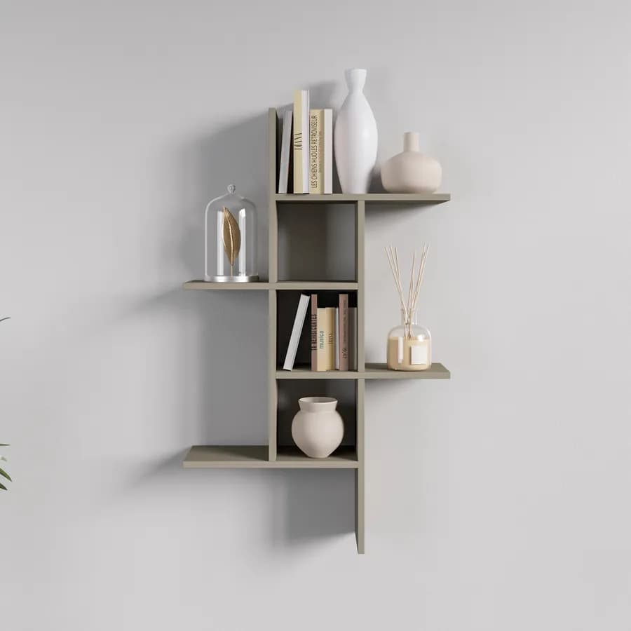 Mensola decorativa 100x18 cm in legno tortora - Tetris