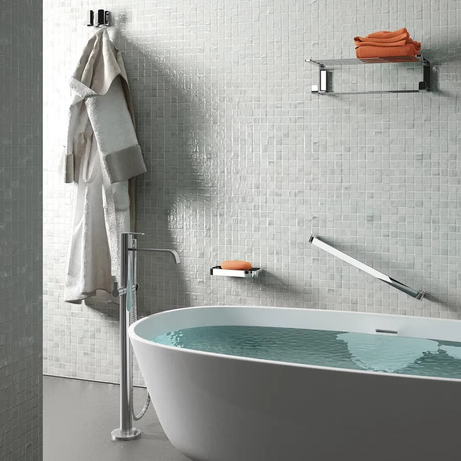 Portaoggetti in acciaio inox e cromall cromo - Outline di Gedy