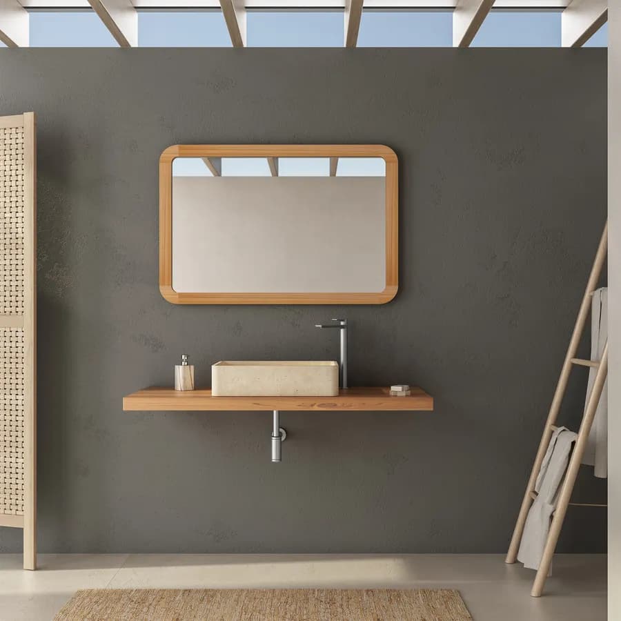 Mensola portalavabo sospesa 120 cm in legno teak - Arca