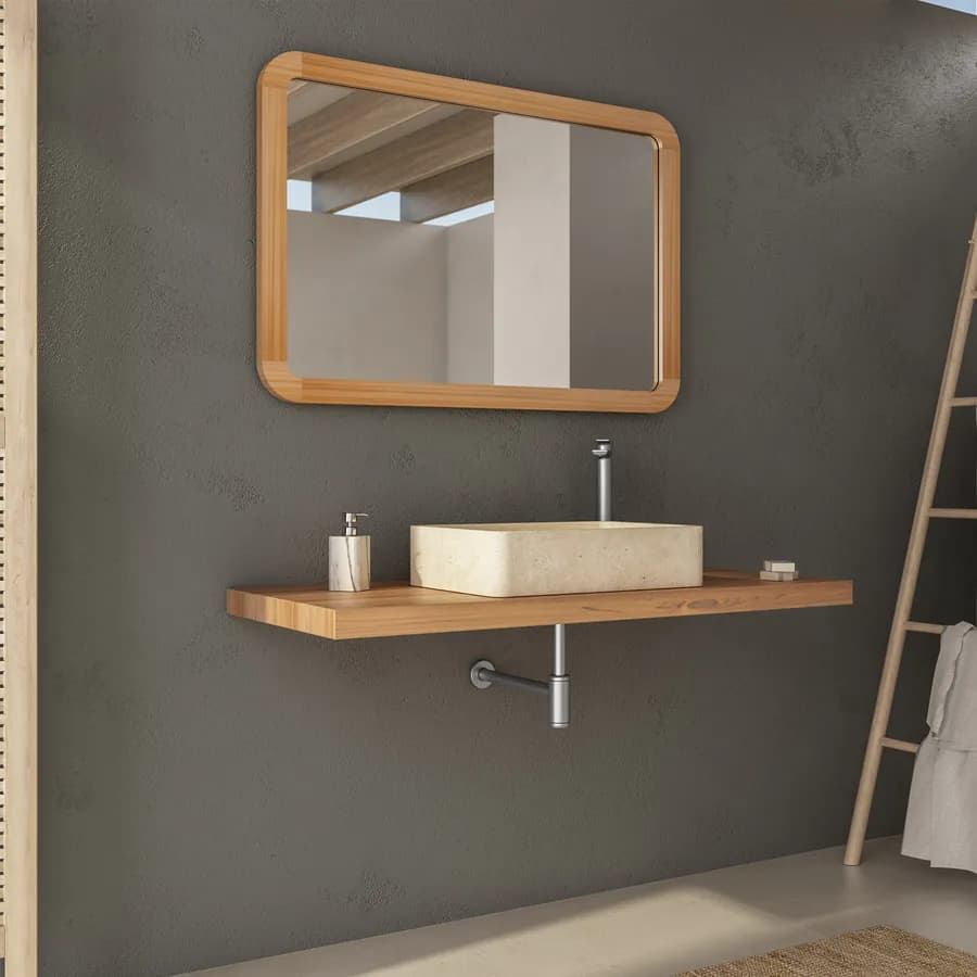 Mensola portalavabo sospesa 120 cm in legno teak - Arca