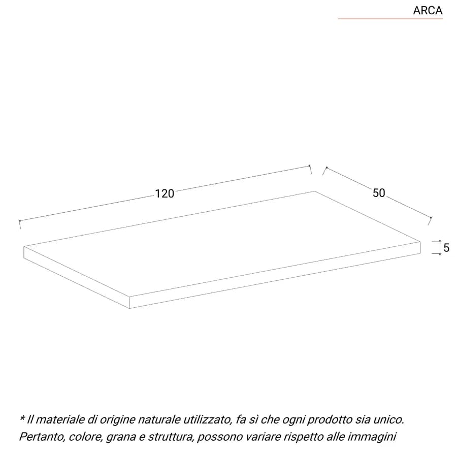 Mensola portalavabo sospesa 120 cm in legno teak - Arca