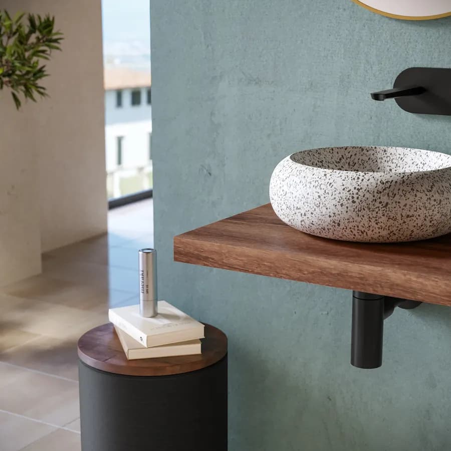 Mensola portalavabo sospesa 60 cm in legno di mango - Mida