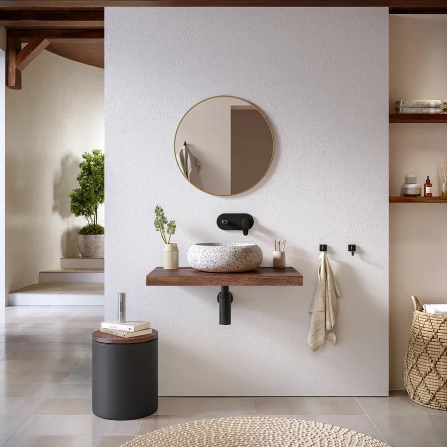 Mensola portalavabo sospesa 80 cm in legno di mango - Mida